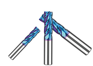 HRC55 ° Flat End Mill Cutter High Performance Tungsten Carbide Milling Cutters Nano Coated Co 12%