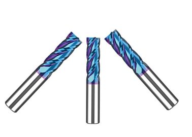 HRC55 ° Flat End Mill Cutter High Performance Tungsten Carbide Milling Cutters Nano Coated Co 12%